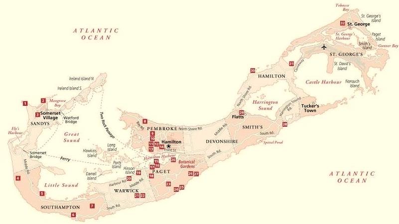 Bermuda Hotel Map